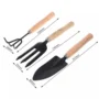 3Pcs Spade Fork Shovel Rake Harrow Set Home Mini Gardening Tools Potted Landscape Plants Maintenance Suit Wood Handle kids