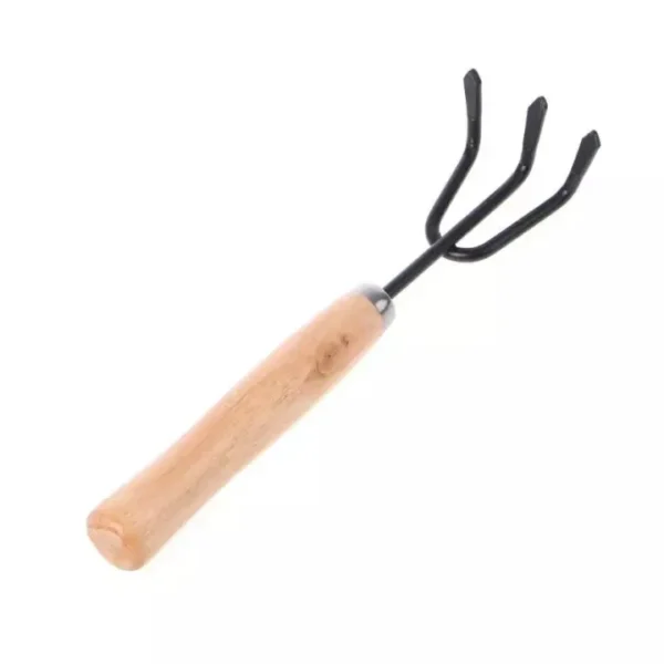 3Pcs Spade Fork Shovel Rake Harrow Set Home Mini Gardening Tools Potted Landscape Plants Maintenance Suit Wood Handle kids - Image 2