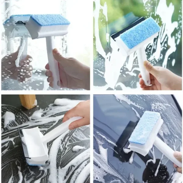 2-in-1 Glass Wiper with Sponge and Squeegee – Dual-Sided - Image 4